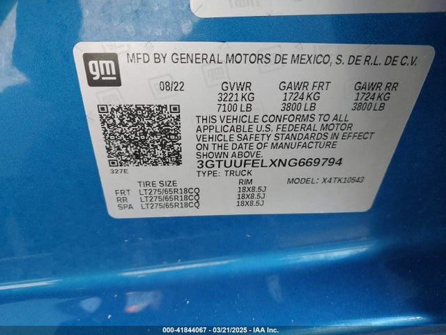 3GTUUFELXNG669794 GMC l87