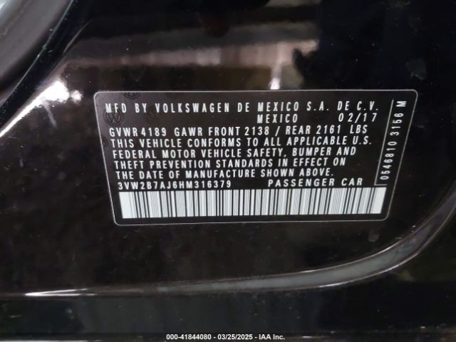 3VW2B7AJ6HM316379 Volkswagen Jetta 1.4t S