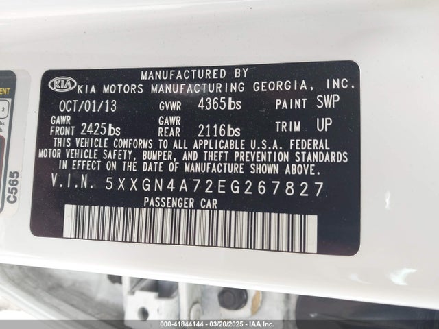 5XXGN4A72EG267827 KIA OPTIMA EX