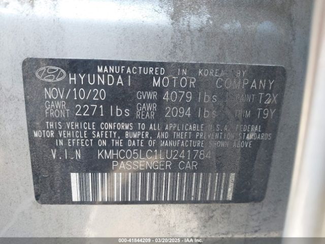 KMHC05LC1LU241784 Hyundai Ioniq Hybrid Limited