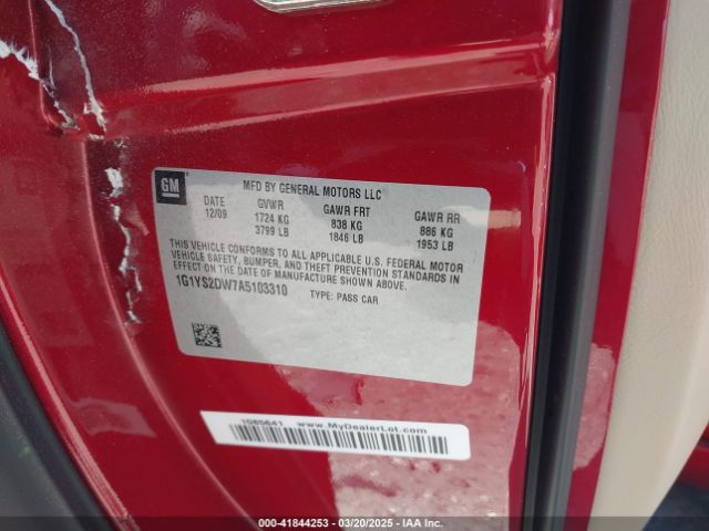 2010 CHEVROLET CORVETTE 1G1YS2DW7A5103310 Photo 8