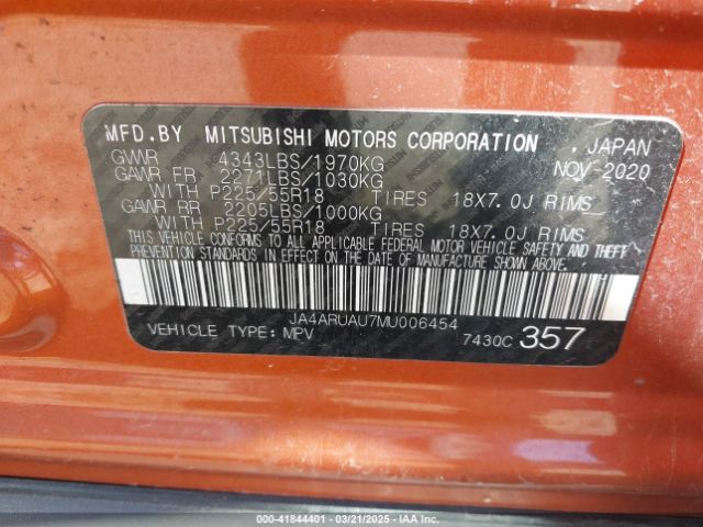 2021 MITSUBISHI OUTLANDER SPORT JA4ARUAU7MU006454 Photo 8