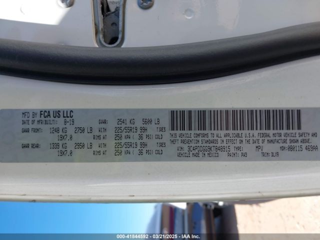 3C4PDDGG9KT848915 Dodge Journey Crossroad Awd