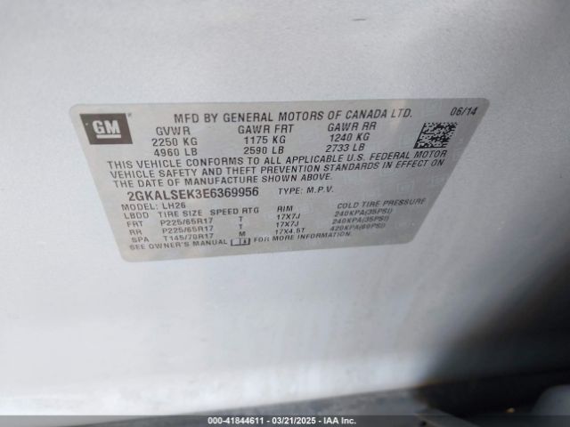 2GKALSEK3E6369956 GMC Terrain Slt-1