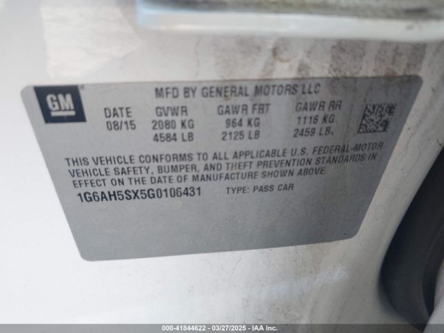 1G6AH5SX5G0106431 Cadillac Ats Luxury Collection