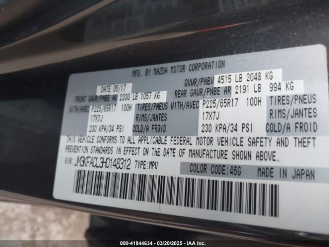 JM3KFACL3H0148312 Mazda Cx-5 Touring