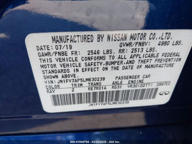 JN1FV7AP5LM630239 Infiniti Q50 Red Sport 400