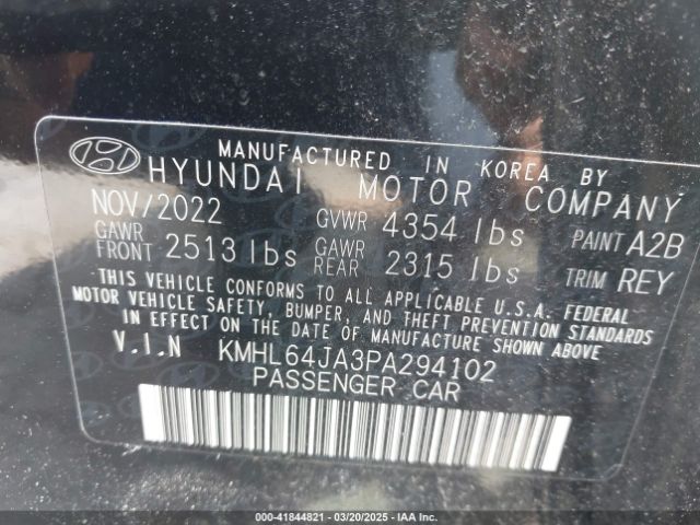 KMHL64JA3PA294102 Hyundai SONATA SEL