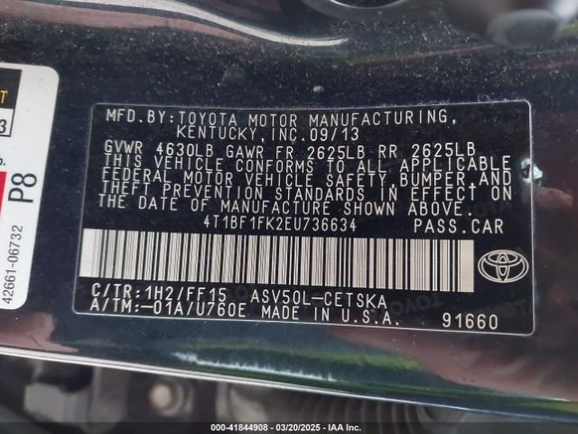 4T1BF1FK2EU736634 Toyota Camry Se Sport