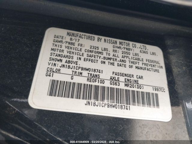 JN1BJ1CP9HW018741 Nissan Rogue Sport Sl