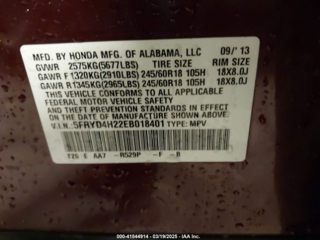 5FRYD4H22EB018401 Acura MDX