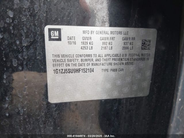 1G1ZJ5SU9HF152104 Chevrolet MALIBU HYBRID