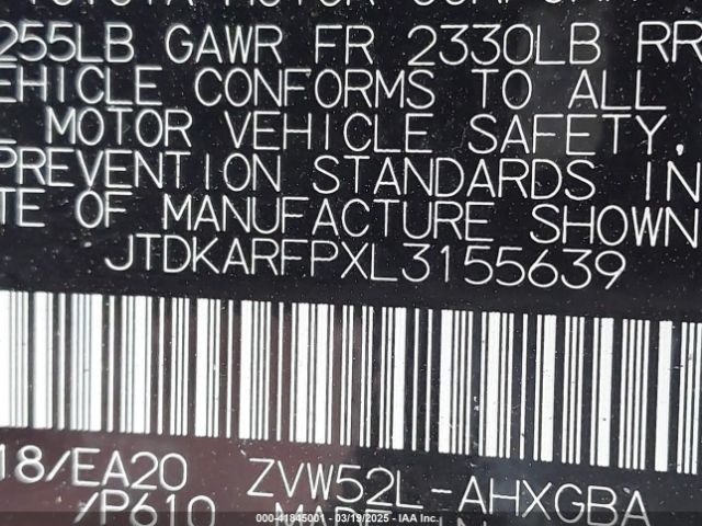 JTDKARFPXL3155639 Toyota Prius Prime Limited
