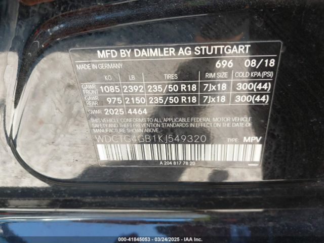 2019 MERCEDES-BENZ GLA 250 WDCTG4GB1KJ549320 Photo 8