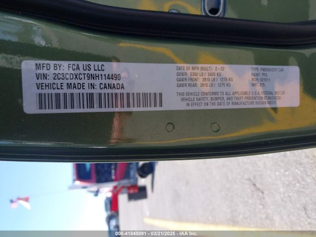 2C3CDXCT9NH114490 Dodge CHARGER R/T