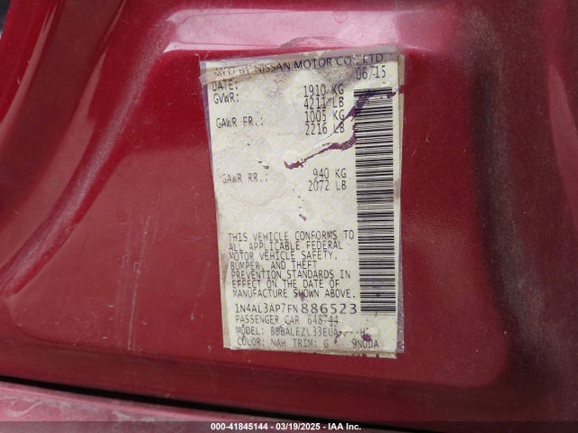 1N4AL3AP7FN886523 Nissan Altima 2.5 S