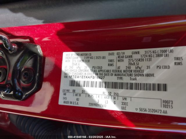 1FTEW1E5XKFB16627 Ford F-150 King Ranch