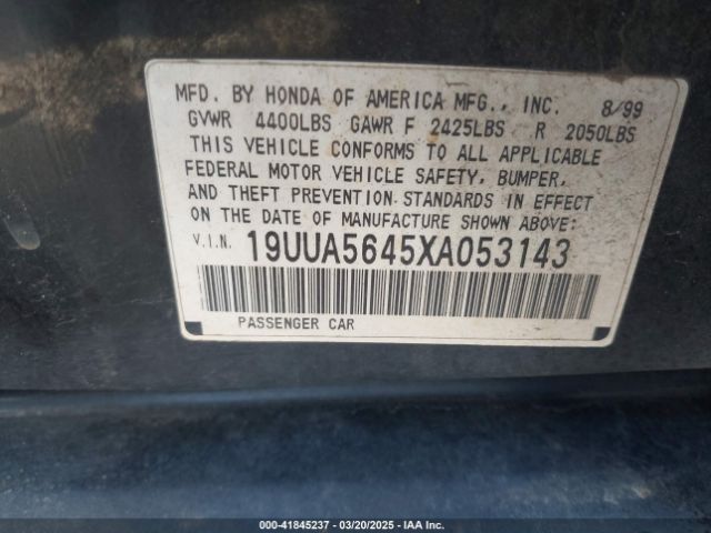1999 ACURA TL 19UUA5645XA053143 Photo 8