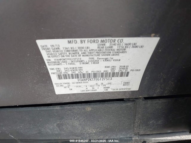 1FAHP2KT7EG127513 Ford TAURUS SHO