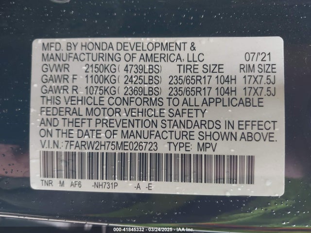 7FARW2H75ME026723 Honda Cr-v Awd Special Edition