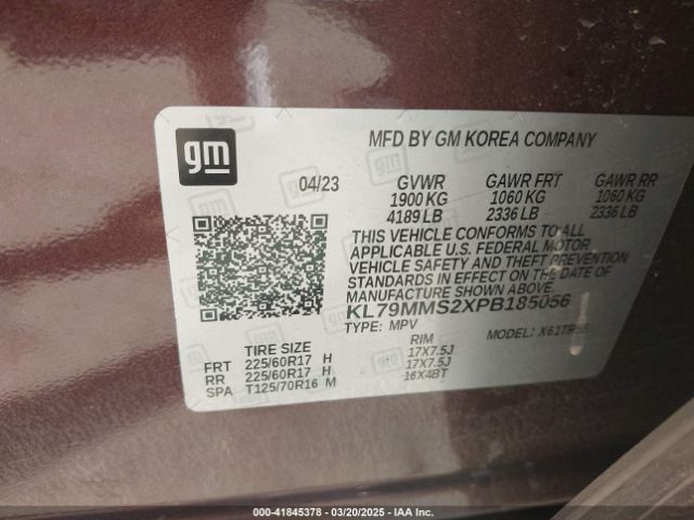 KL79MMS2XPB185056 Chevrolet Trailblazer Fwd Ls