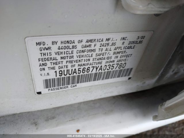 2000 ACURA TL 19UUA5667YA035780 Photo 8