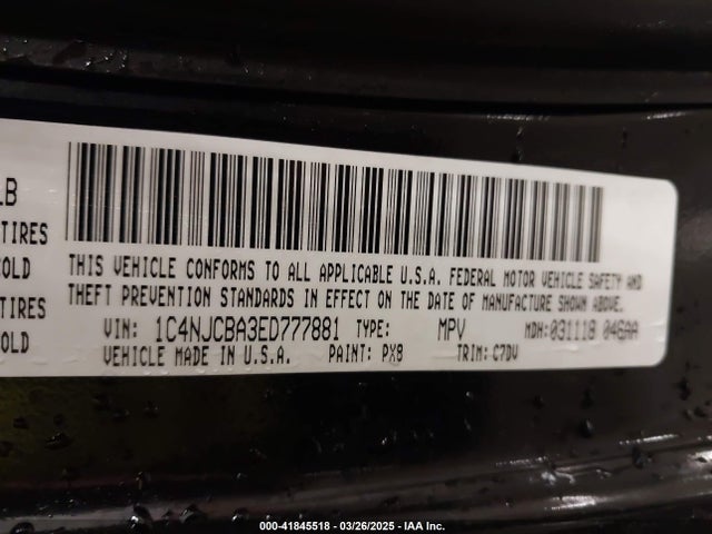 1C4NJCBA3ED777881 Jeep Compass Sport