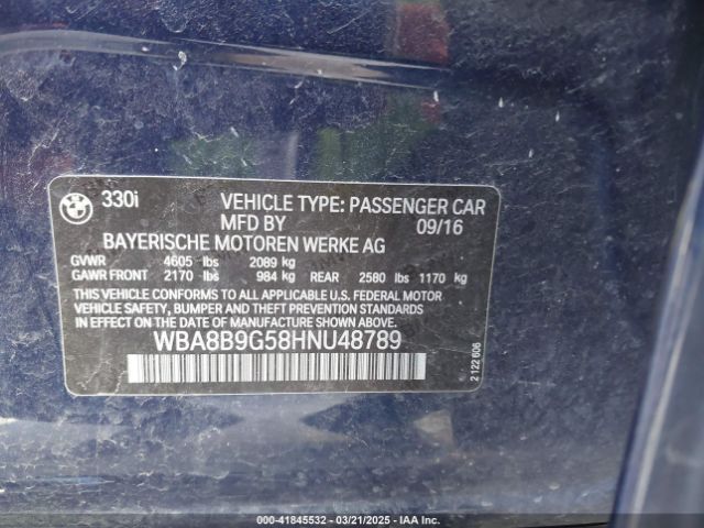 WBA8B9G58HNU48789 BMW 330I