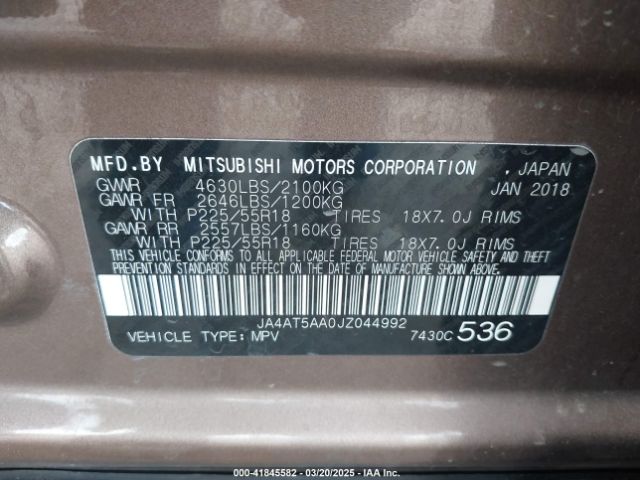 JA4AT5AA0JZ044992 Mitsubishi Eclipse Cross Se