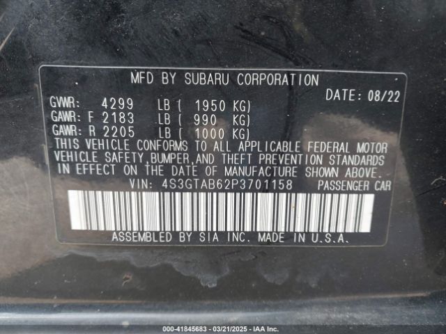 4S3GTAB62P3701158 Subaru Impreza Base 5-door