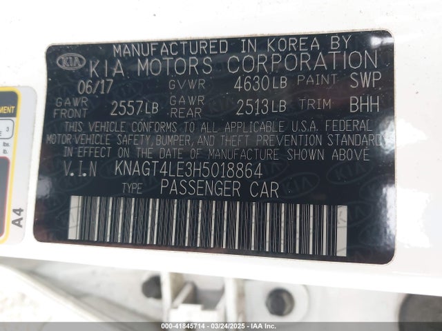 KNAGT4LE3H5018864 KIA OPTIMA HYBRID