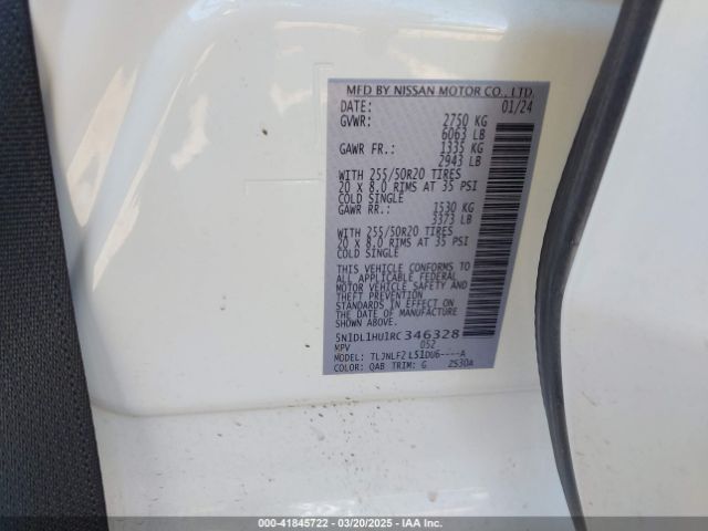 5N1DL1HU1RC346328 Infiniti Qx60 Autograph Awd