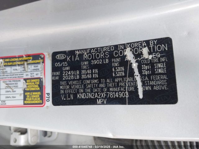 KNDJN2A2XF7814903 KIA Soul