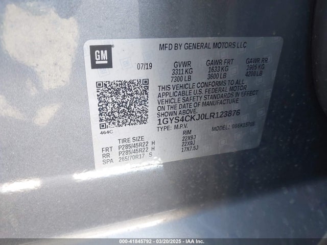 2020 CADILLAC ESCALADE 1GYS4CKJ0LR123876 Photo 8