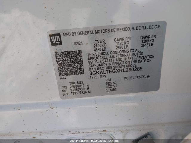 3GKALTEGXRL290285 GMC Terrain Awd Sle