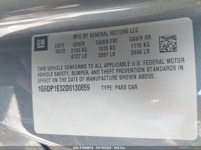 2013 CADILLAC CTS 1G6DP1E32D0130859 Photo 8