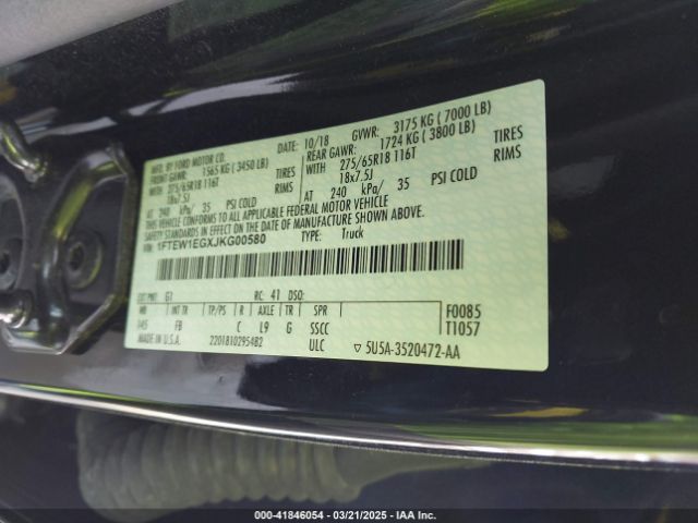 1FTEW1EGXJKG00580 Ford F-150 Xlt