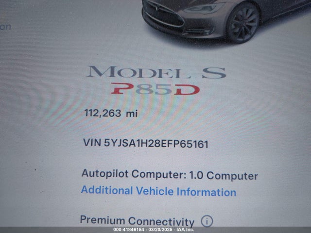 5YJSA1H28EFP65161 Tesla 2014