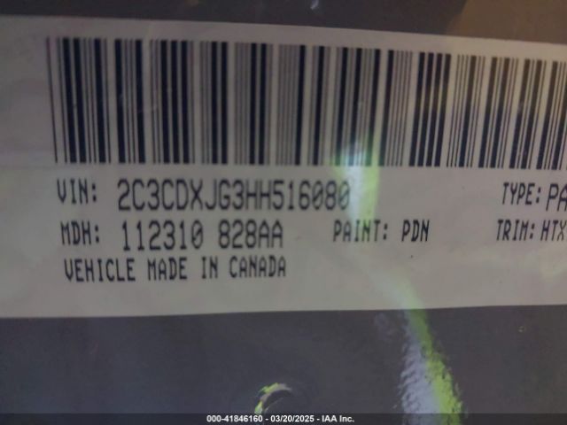 2C3CDXJG3HH516080 Dodge Charger Sxt Awd