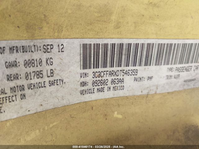 2013 FIAT 500 3C3CFFARXDT546359 Photo 8