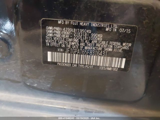 JF1GPAT65F8316431 Subaru Impreza 2.0i Sport Premium
