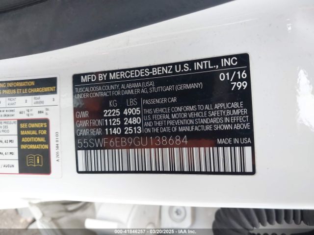 55SWF6EB9GU138684 Mercedes-Benz C 450 Amg 4matic