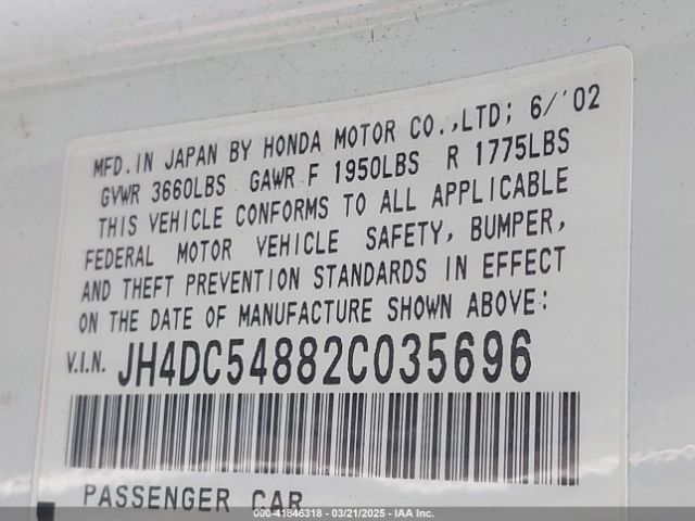 2002 ACURA RSX JH4DC54882C035696 Photo 8