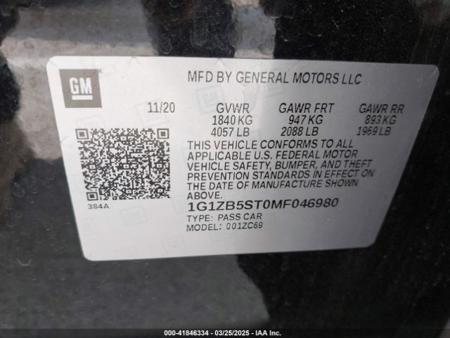 2021 CHEVROLET MALIBU 1G1ZB5ST0MF046980 Photo 8