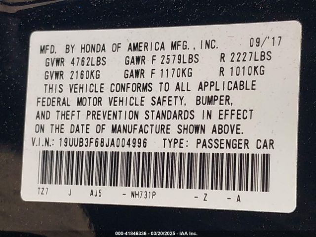 2018 ACURA TLX 19UUB3F68JA004996 Photo 8