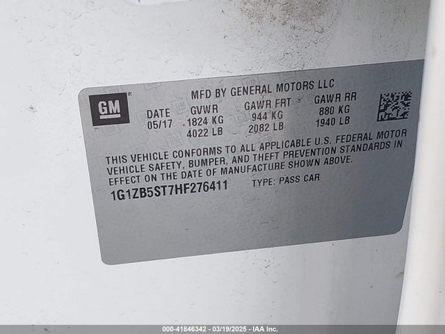 1G1ZB5ST7HF276411 Chevrolet MALIBU LS