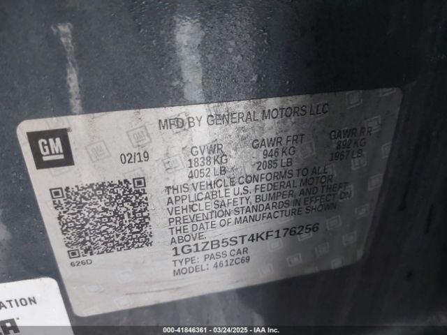 1G1ZB5ST4KF176256 Chevrolet Malibu 1ls