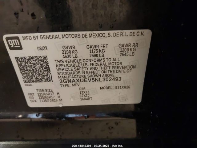 2022 CHEVROLET EQUINOX 3GNAXUEV5NL302493 Photo 8