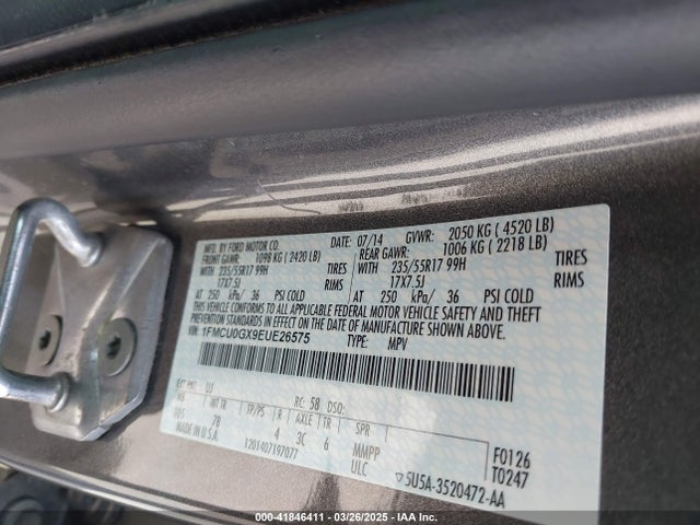 1FMCU0GX9EUE26575 Ford ESCAPE SE