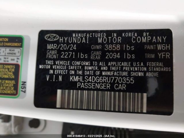 KMHLS4DG6RU770355 Hyundai ELANTRA SEL